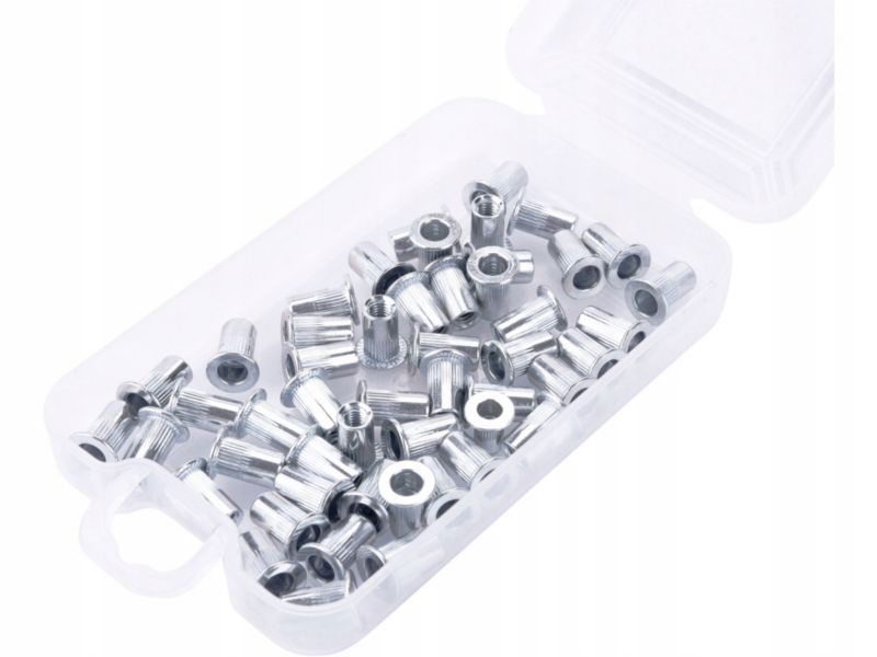Nitonakrętki FORTUM stalowe ocynkowane M4 z kołnierzem zestaw 50 szt.