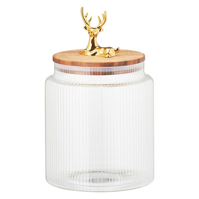 Słoik Koopman szklany z pokrywką i złotym metalowym uchwytem 1,1l 1 szt.