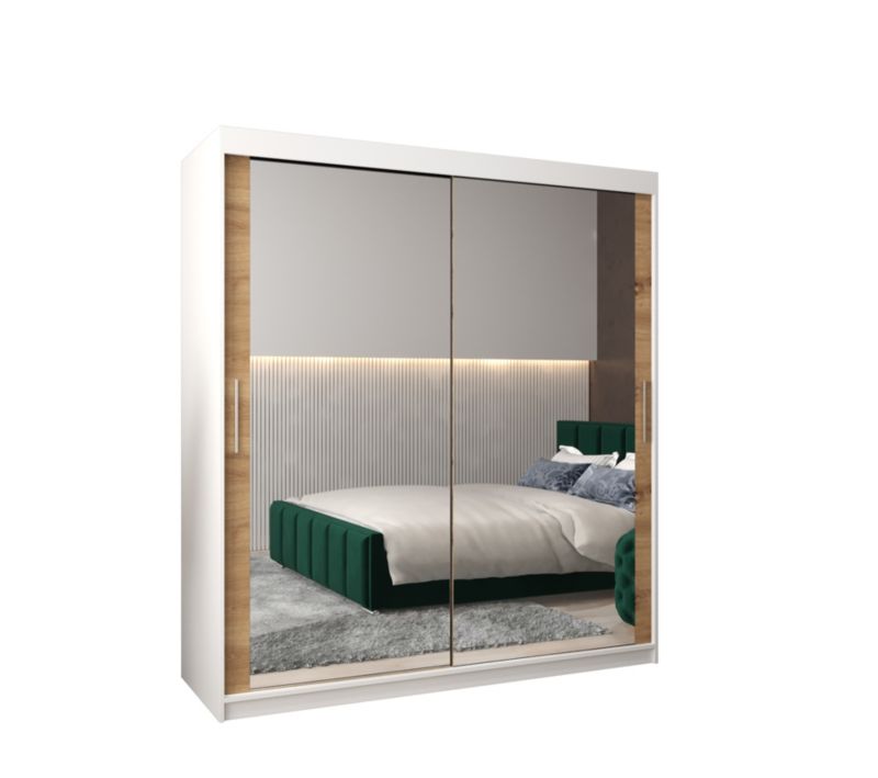 Szafa przesuwna Garderoba Abiks Tokyo 3 180 biały + artisan 1 szt.