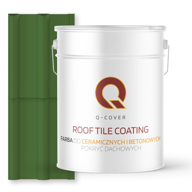 Farba do Dachów Ceramicznych i Betonowych Pokryć Dachowych Q-Cover Zielony trawiasty RAL6010 Mat 10L