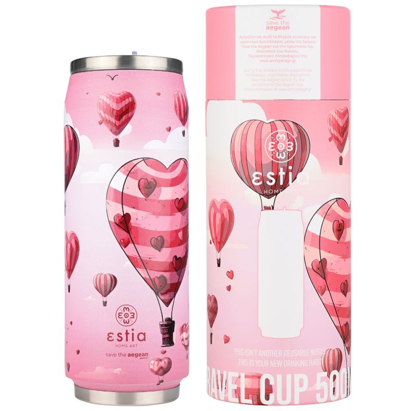 Kubek Termiczny Ze Słomką Love Ascend Estia Stal Nierdzewna Różowy 500 Ml 1 Szt.