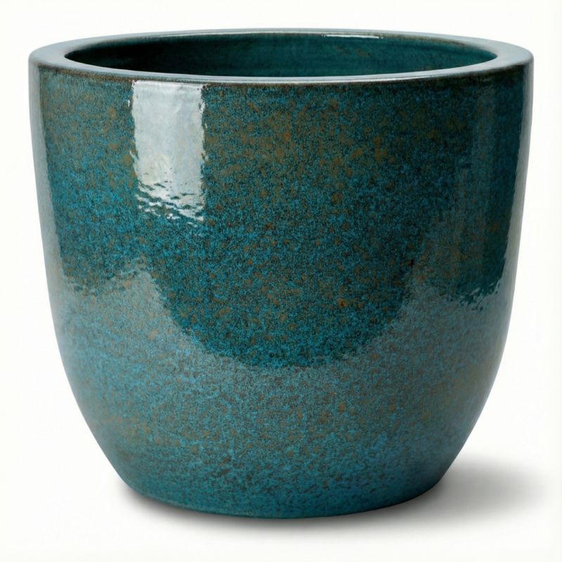 Doniczka ceramiczna Provencelia LANCELOT szkliwiona mrozoodporna 29 x 26 cm Stalowy błękit 1szt