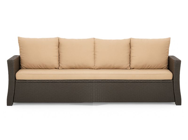 Poduszka ogrodowa na sofę rattanową 3-os, Setgarden, 170x60x50cm Beżowa Poduszki na meble ogrodowe-Technorattan, Mix, 1szt