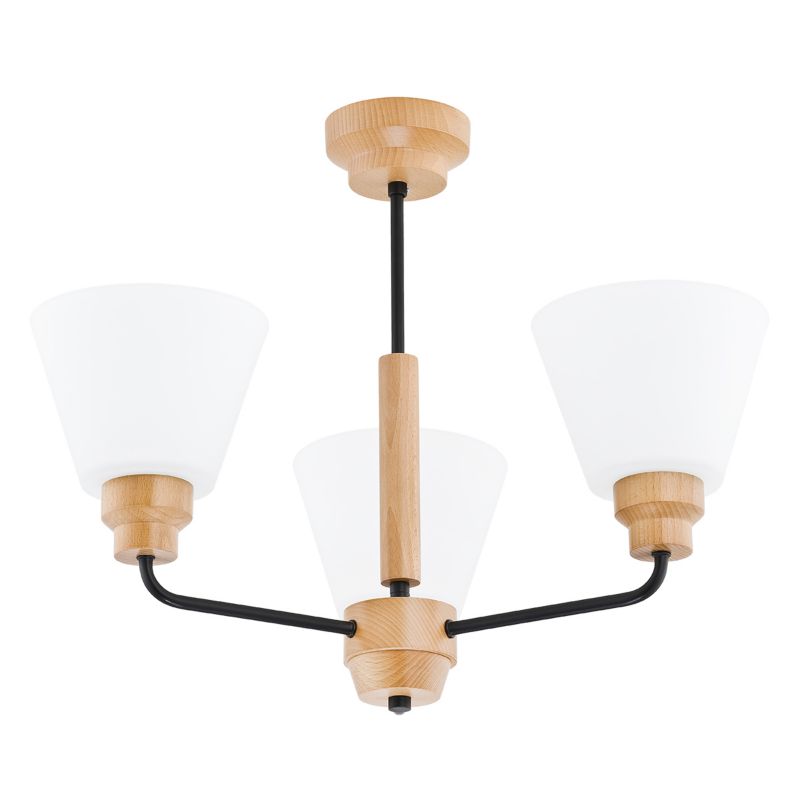 Lampa wisząca odwrócone klosze Alfa WOODY jasne drewno 3xE27x15W IP20 wym:44x56x56cm - 1 szt.