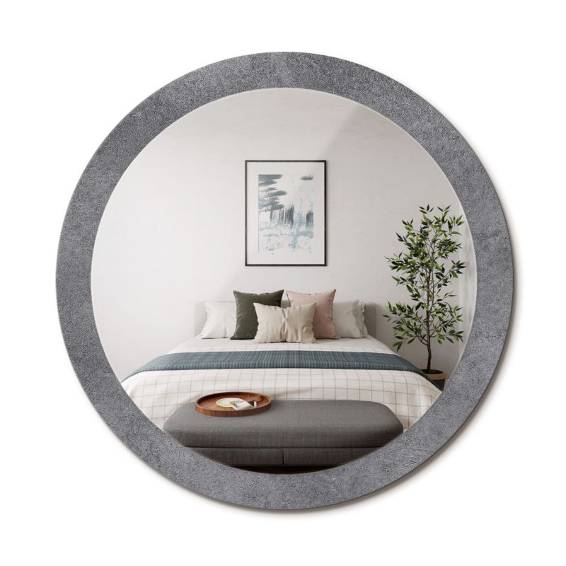 Lustro Okrągłe ArtPrintCave 90 cm Tekstura Betonowa Ścienne Dekoracyjne do Salonu 1 szt.