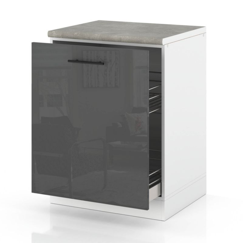 Szafka Kuchenna Hurtownia-Mebli Stojąca Cargo D60 CARGO sPremium 60cm Biały Mat Szary Połysk 60x52x85 cm 1szt.