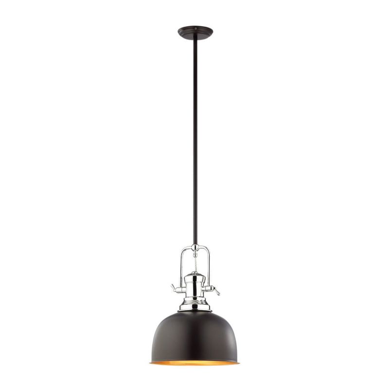 Lampa wisząca Italux Laredo 5696 czarna-chromowana-złota industrialna 1xE27 x 60W 1 szt.