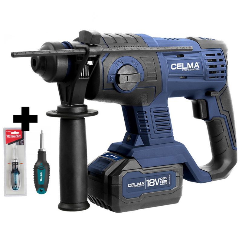 Zestaw Młot udarowo-obrotowy CELMA Professional PRWg 2-20OBS 18V 1x4Ah SDS Plus 2J + wkrętak MAKITA 3,5m 1 szt.