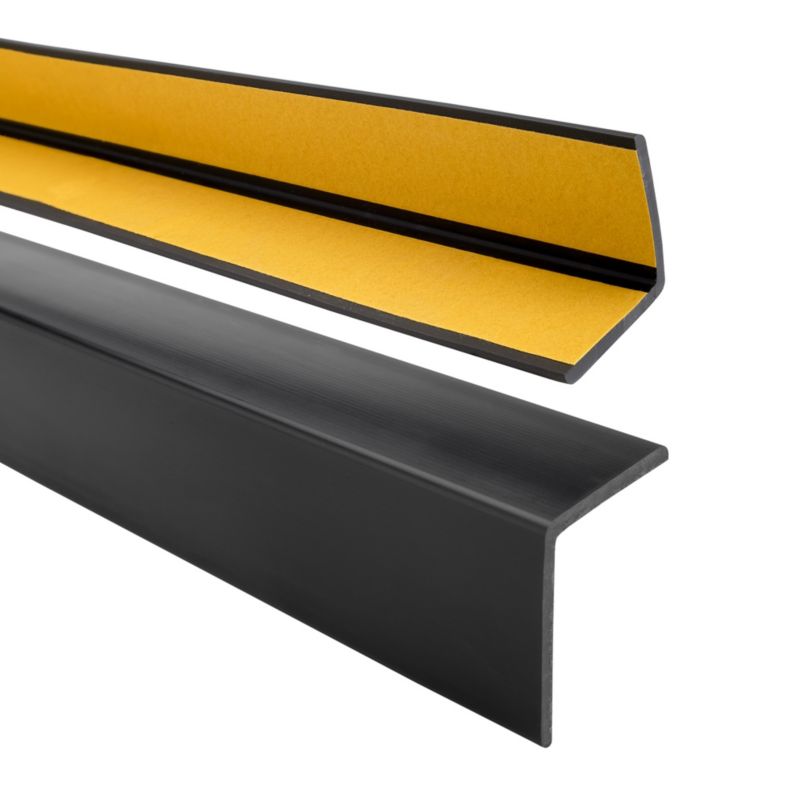 Kątownik miękki PCV 50x50mm QUEST, kątownik samoprzylepny ochronny, czarny, 110 cm