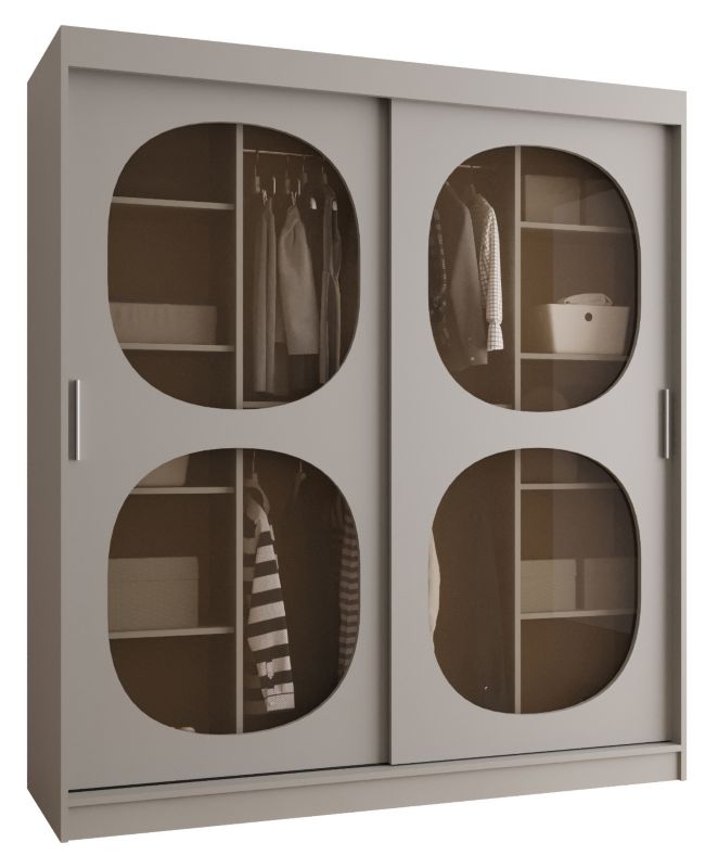 Szafa przesuwna z lustrem Garderoba Abiks BAHRAJN 2 180 kaszmir 1 szt.