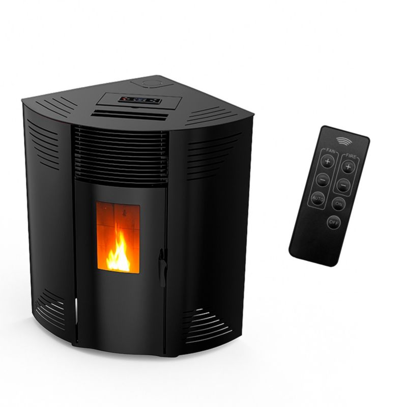 Piec na pelety narożny Sannover Iseos 12,2 kW czarny 1 szt.