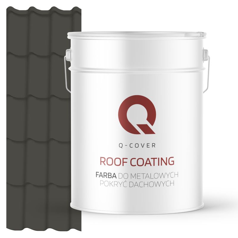 Farba do Metalowych Pokryć Dachowych Q-Cover Szary ciemny RAL7022 Satyna 10L