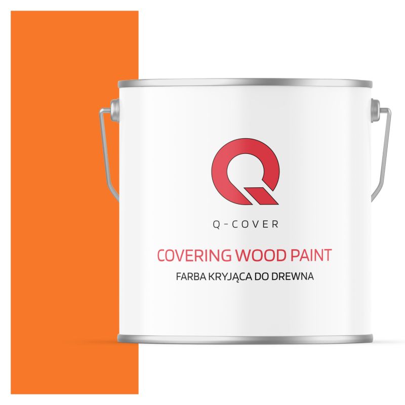 Farba Kryjąca do Drewna Q-Cover Pomarańczowy Pastelowy RAL2003 Wysoki Połysk 5L