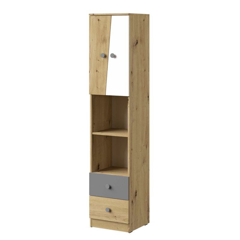 Regał MIRJAN 24 Nero 05 dąb artisan / biały / szary 1 szt.