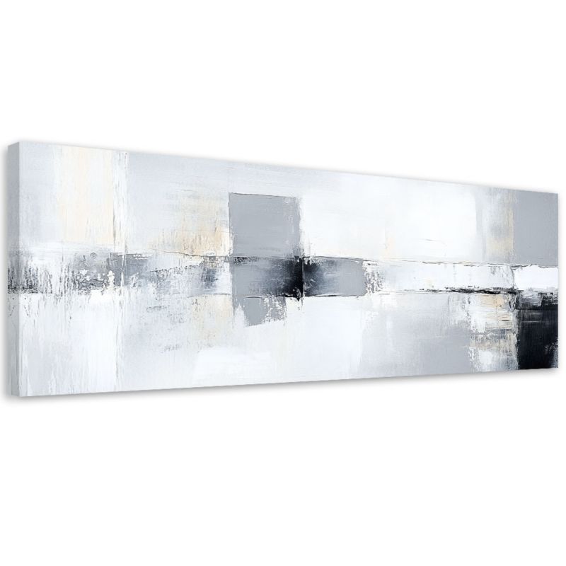 Obraz na płótnie Feeby Szara Nowoczesna Industrialna Abstrakcja 90x30cm 1szt