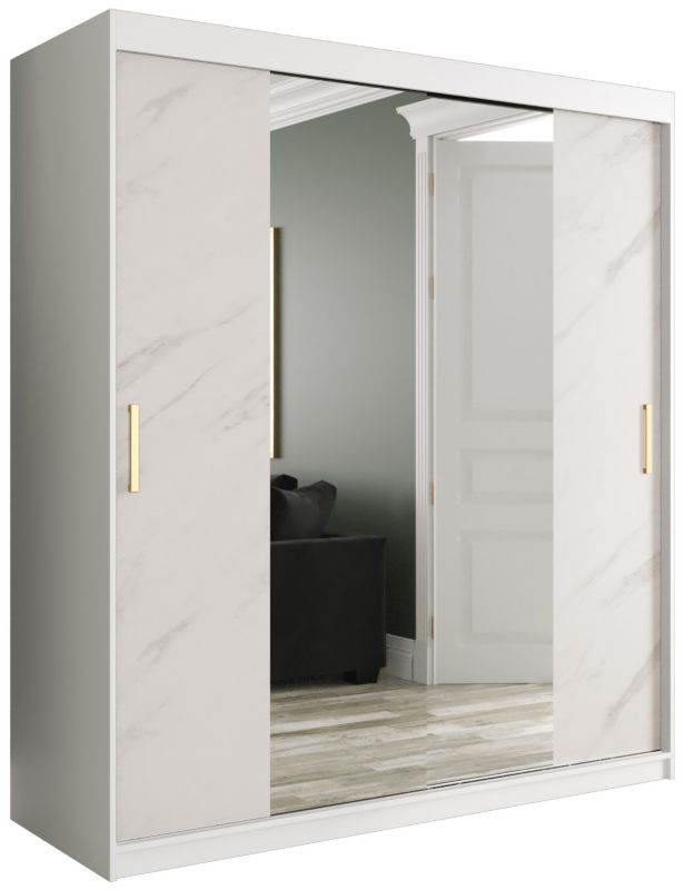 Szafa przesuwna Garderoba Abiks Marmur T1 180 biały + biały 1 szt.
