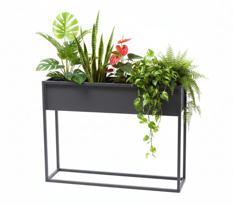 Kwietnik stojący JAKPOL Cubo Loft 60x80 cm metalowy szary 1 szt.