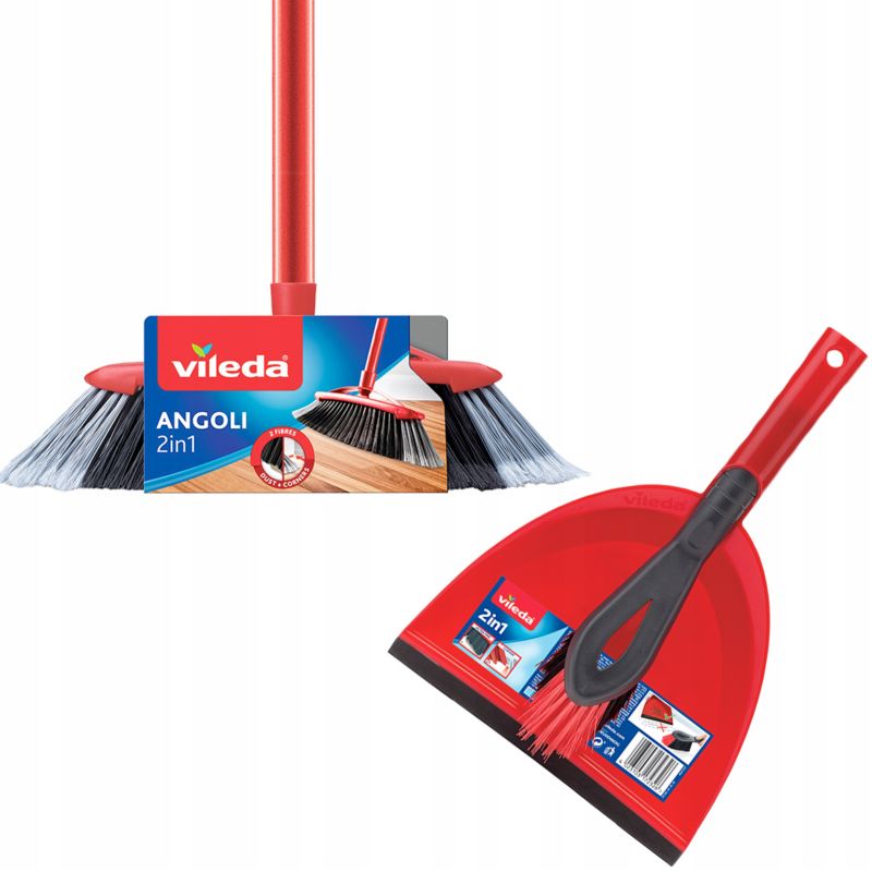 Zestaw Szczotka profilowana szufelka zmiotka VILEDA 130 cm czerwona 1szt.