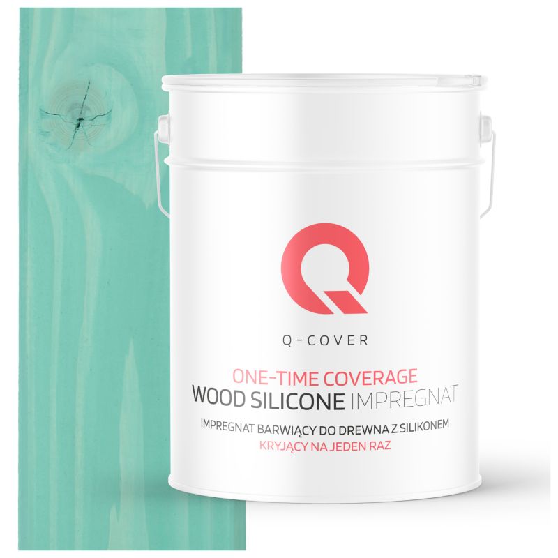 Impregnat Barwiący do Drewna z Silikonem Kryjący na Jeden Raz Q-Cover Miętowy H1553 10L