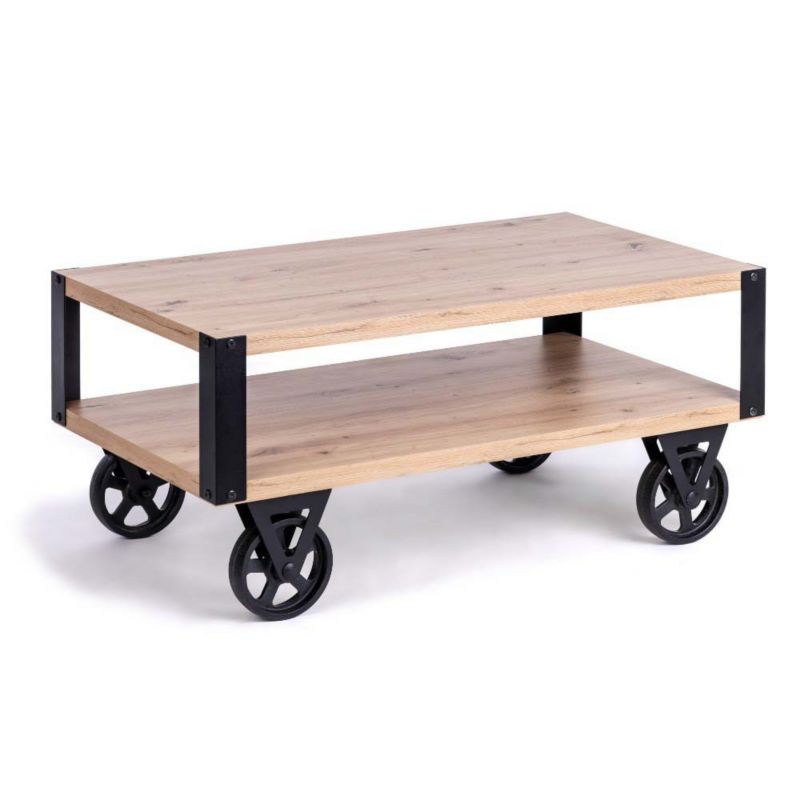 Stolik Hurtownia-Mebli Prostokątny kawowy Quattro 110cm Dąb Artisan 110x55x45 cm 1szt.