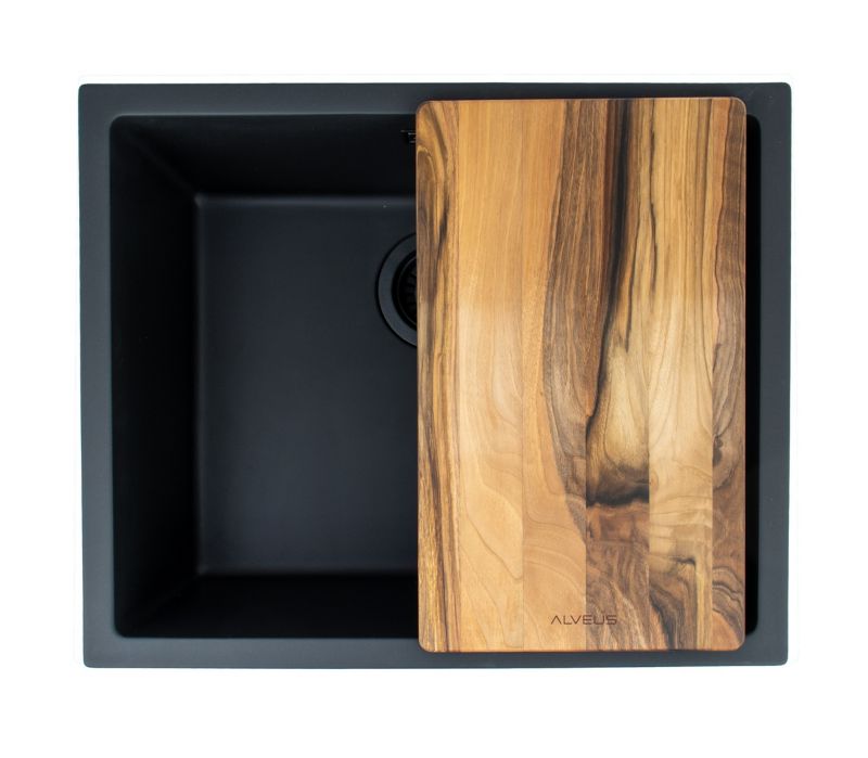 Zlewozmywak granitowy Alveus Omni 30 czarny z akcesoriami