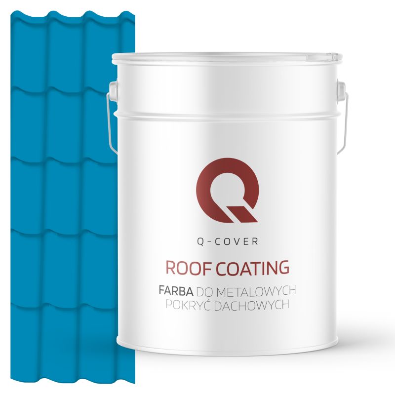 Farba do Metalowych Pokryć Dachowych Q-Cover Niebieski jasny RAL5012 Półmat 10L