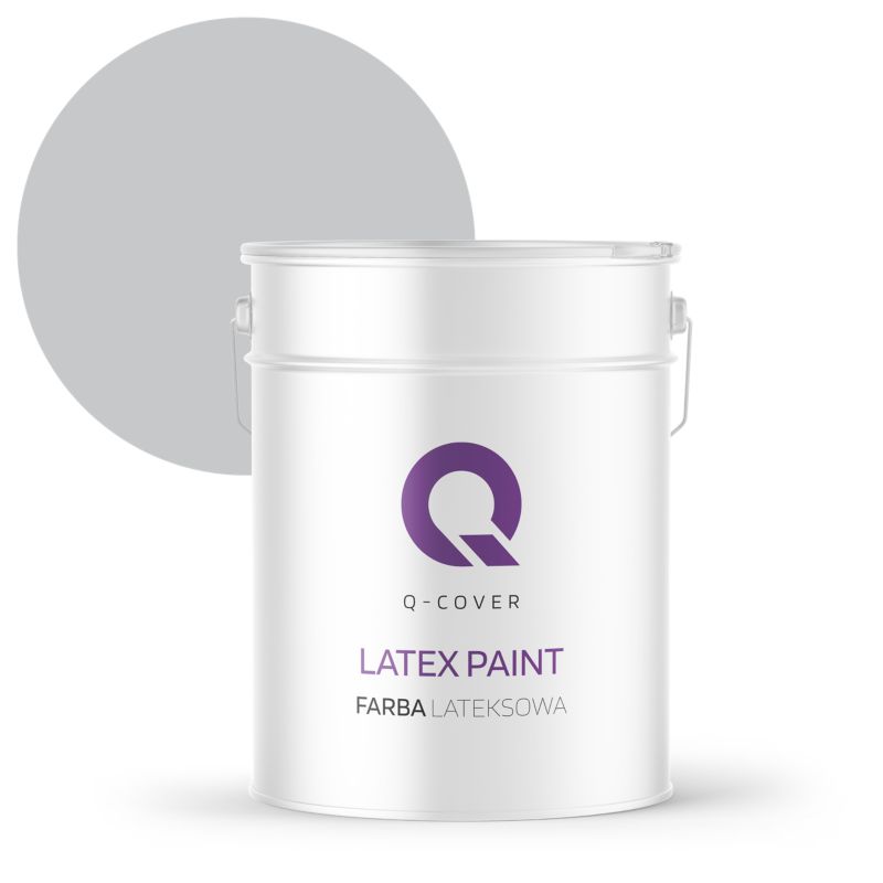 Farba Lateksowa Do Ścian i Sufitów Q-Cover Szary jasny H1061 Głęboki Mat 10L
