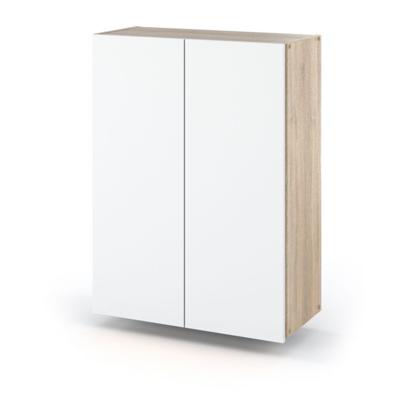 Szafka Łazienkowa Hurtownia-Mebli Wisząca Półek 2 Szafka łazienkowa wisząca 2DW60 60cm Dąb Sonoma Biały Mat 60x30x80 cm 1s