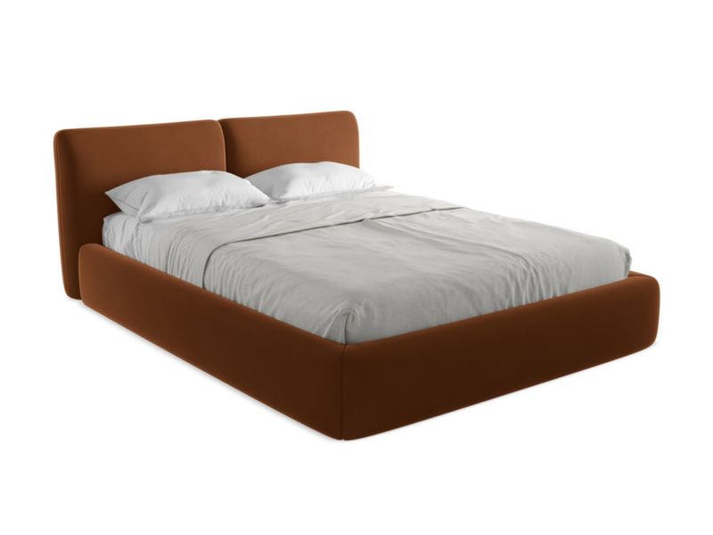 Łóżko LaMiaSofa Hoku z weluru 160x200 terakota 1 szt.