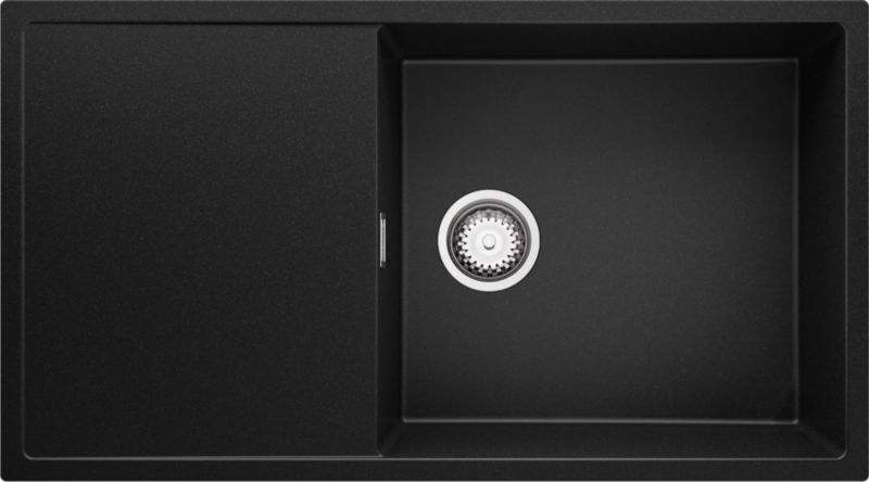 Zlewozmywak Ibiza PRIMAGRAN Nablatowy 90x50cm do szafki od 60cm, Czarny + Syfon, S045, 1 szt.