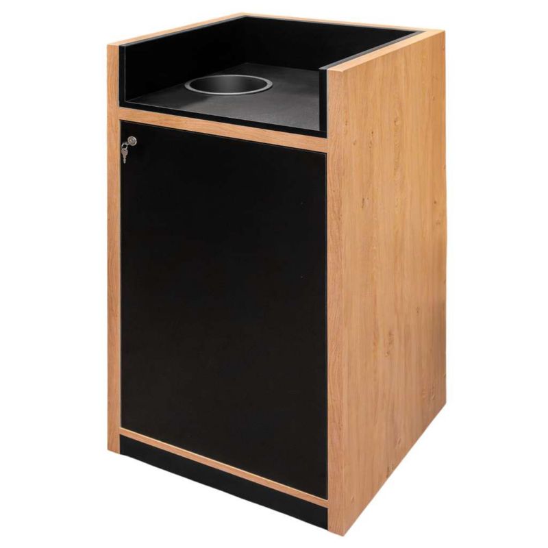 Kosz Mega-M na śmieci ze stojakiem na tace wrzutka koszowa 60x58x120 cm dąb kamienny 1szt.