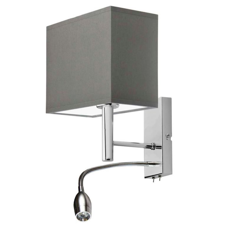 Kinkiet Volta Light Factory Grand Szary Abażur 1xE27 1szt.