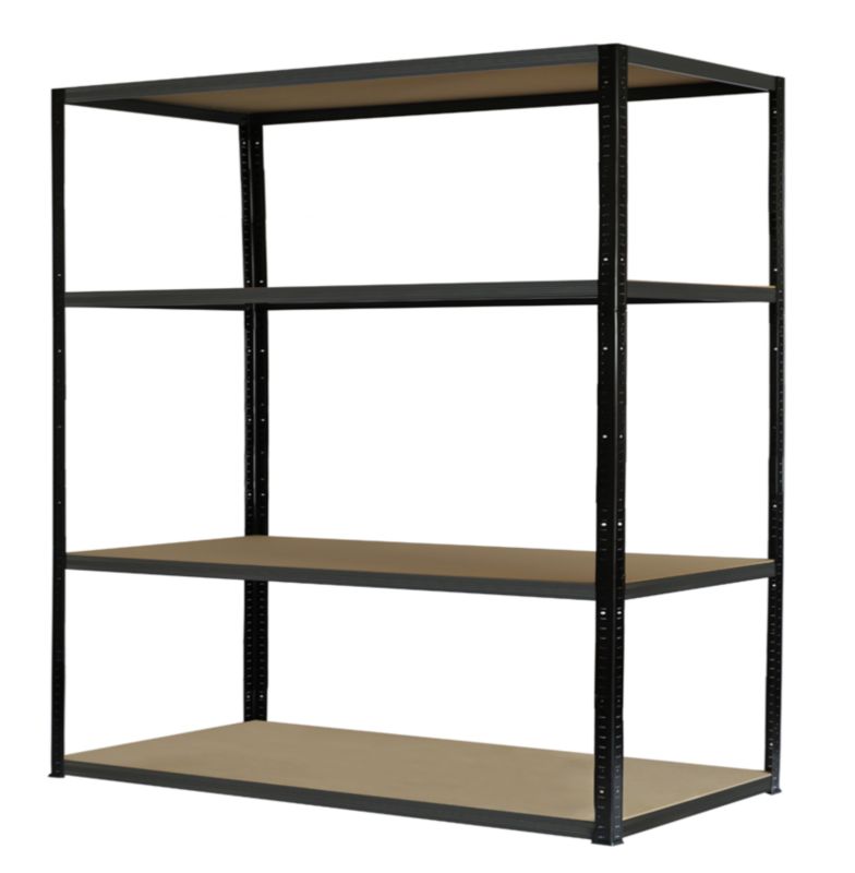 Regał metalowy MODO24 magazynowy garażowy czarno-grafitowy helios 180x180x30cm 4 półki po 175 kg 1 szt.