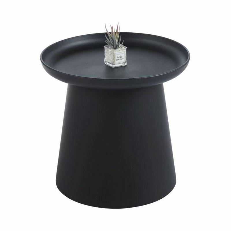 Stolik kawowy okrągły Xena INTESI nowoczesny czarny polipropylen 50 cm do salonu 1 szt.