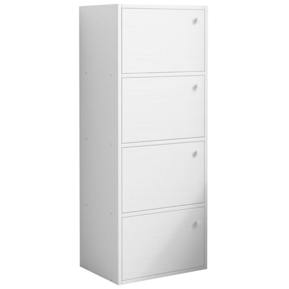 Komoda Rebiko pojemna szafka z 4 półkami biała skandynawska 1 szt.