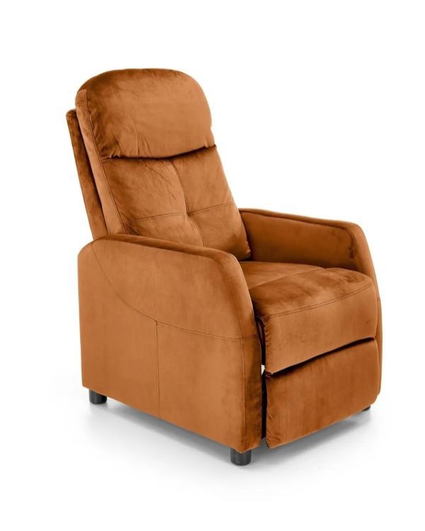 Fotel rozkładany FELIPE 2 VELVET cynamonowy HALMAR 1 szt.