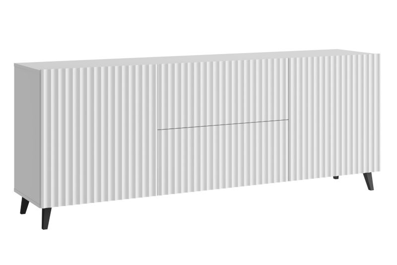 Komoda RTV MINIO go for it LOKET 180cm, biały/biały MDF wzór M9, 1 szt.