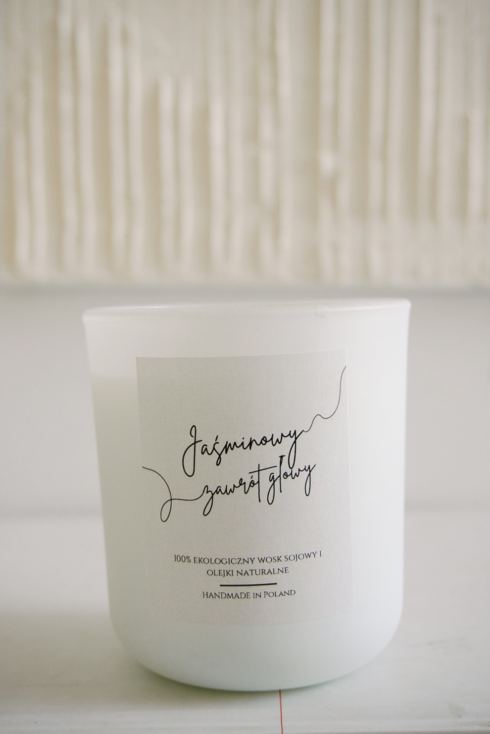 Lillow - ŚWIECA SOJOWA - szklana, biały mat 270 ml - Uszyto w Polsce