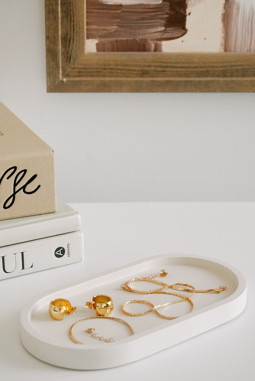 Lillow - Taca, podstawka dekoracyjna do świec i biżuterii - beż - Uszyto w Polsce