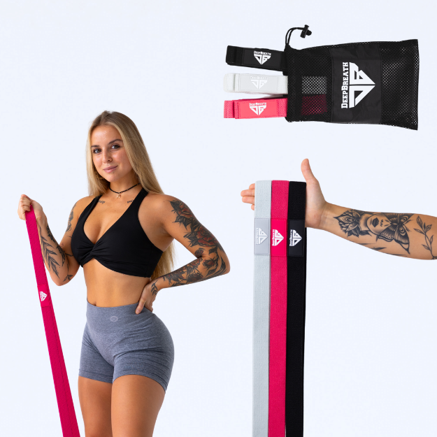 Materiałowe gumy do ćwiczeń - Bubble Gum Power Band - Deep Breath