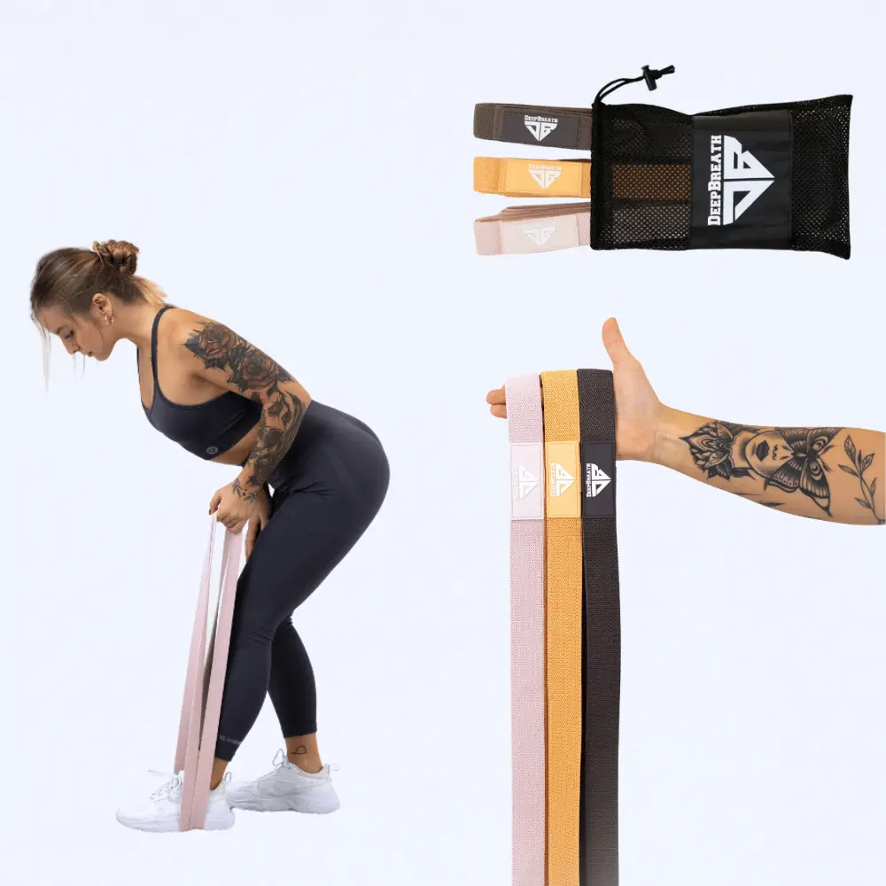 Materiałowe gumy do ćwiczeń - Caramel Coffee Power Band - Deep Breath