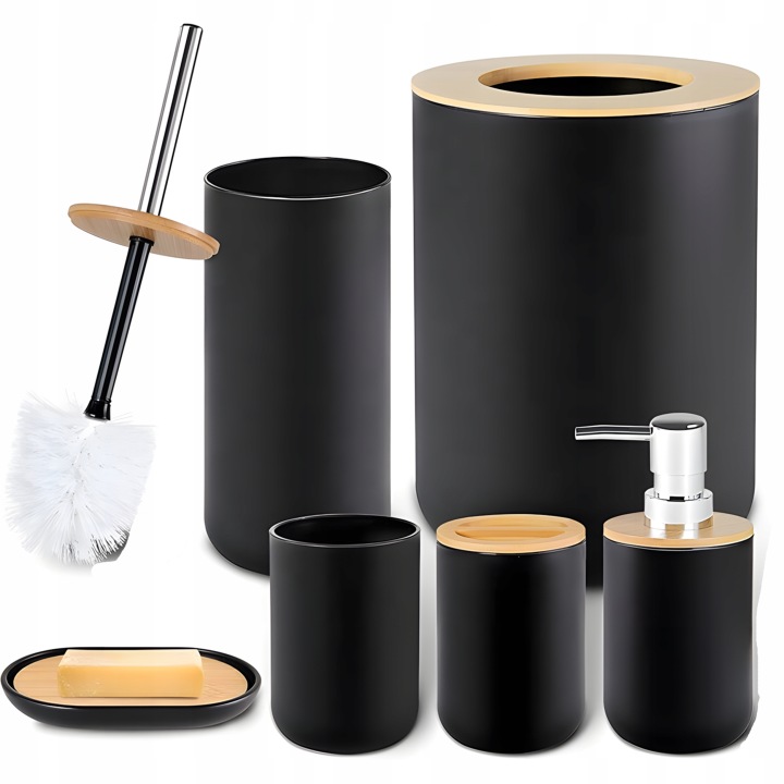 Zestaw Łazienkowy AG740B czarny 6 elementów - Henryx24