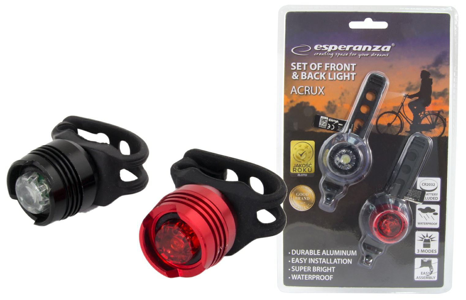 ESPERANZA Lampka LED rowerowa EOT016 ACRUX przód tył - Henryx24
