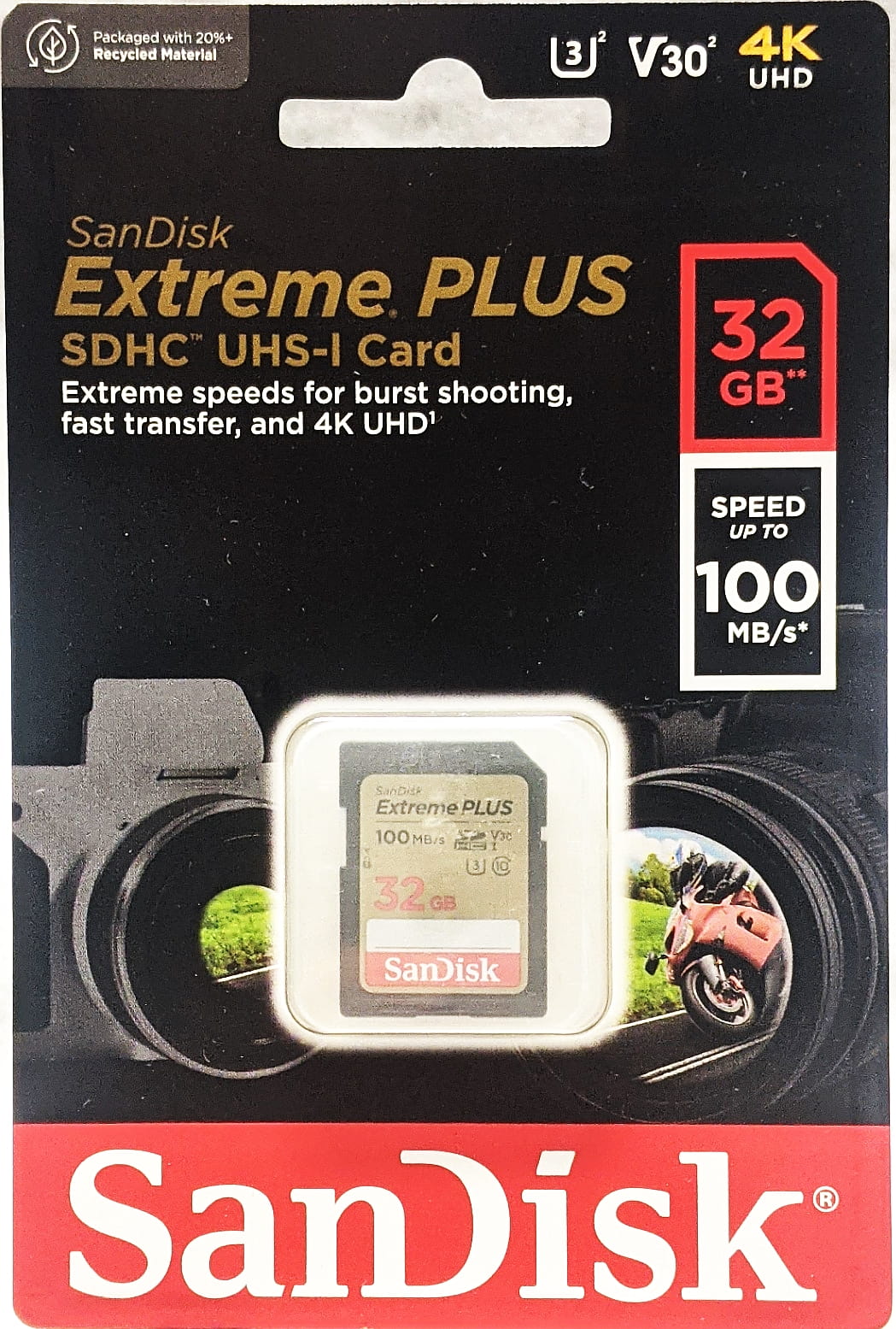 SanDisk SDHC 32GB Extreme Plus 100/60MB SDSDXWT-032G-GNCIN - Henryx24