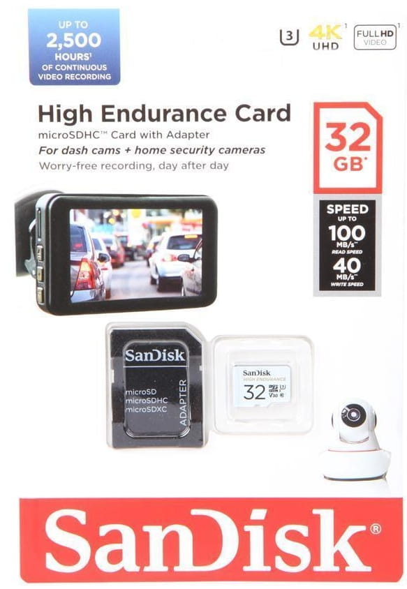 SanDisk Micro SDHC 32GB 100/40MB High Endurance SDSQQNR-032G-GN6IA c10 V30 U3 - Henryx24