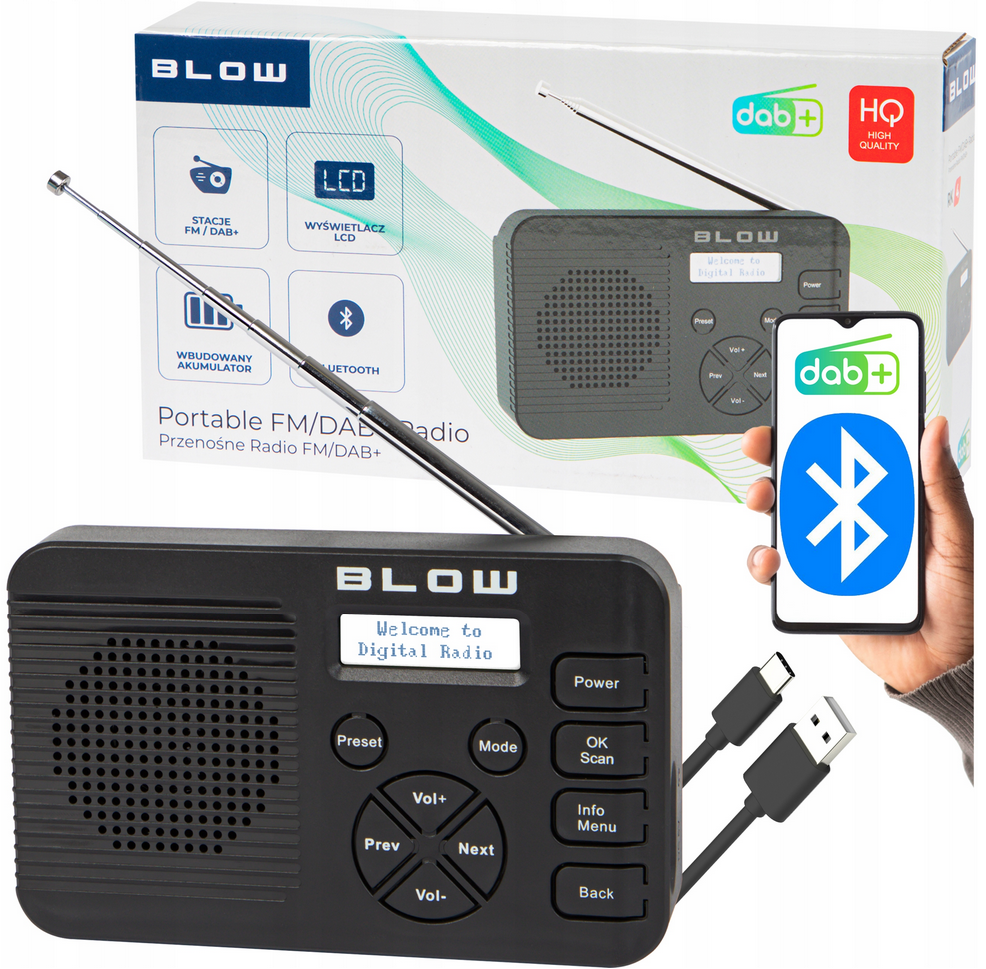 BLOW Radio cyfrowe FM/DAB+ RK4 77-574 - Henryx24