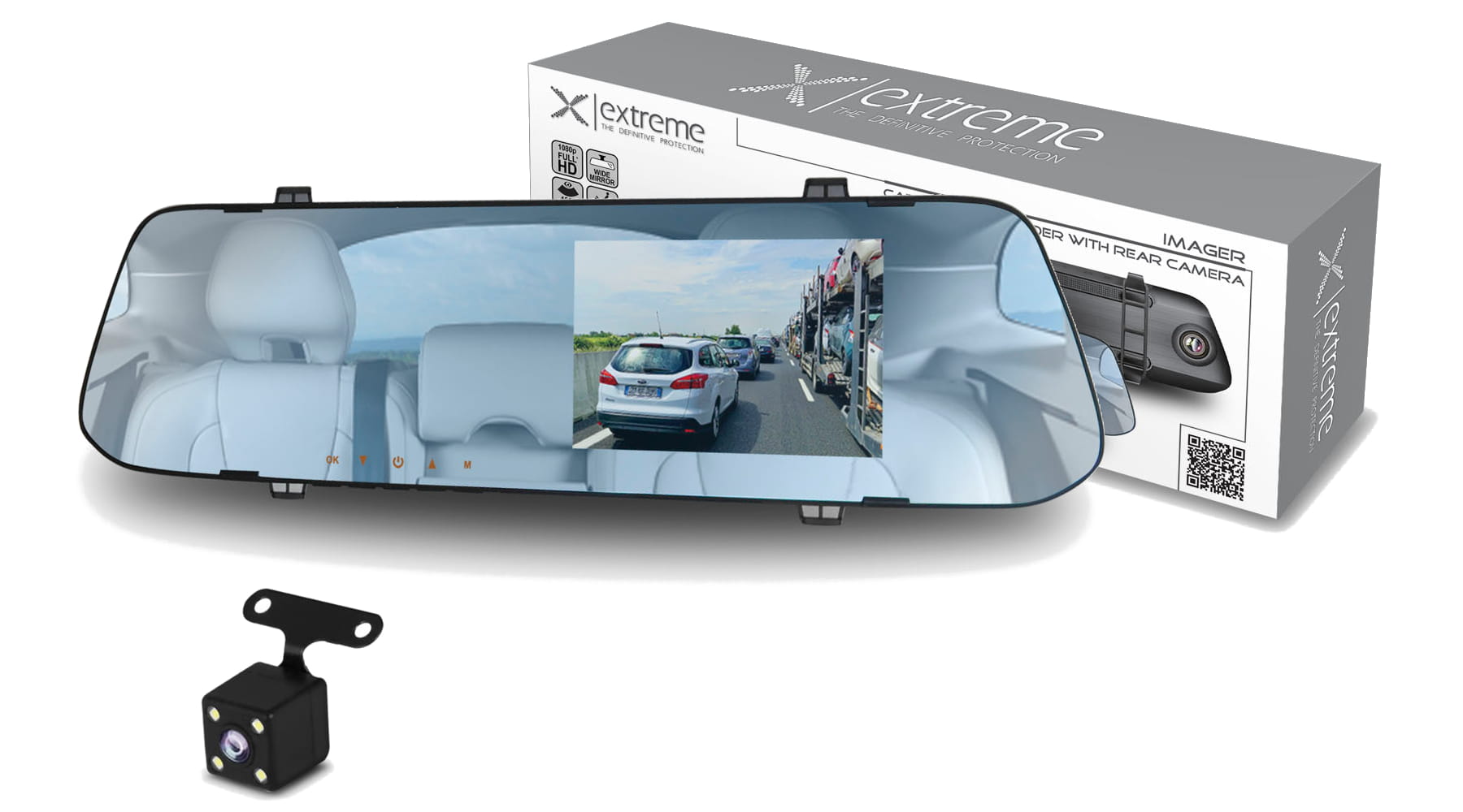 EXTREME Kamera LUSTERKO +cofania XDR106 IMAGER lusterko REJESTRATOR JAZDY - Henryx24