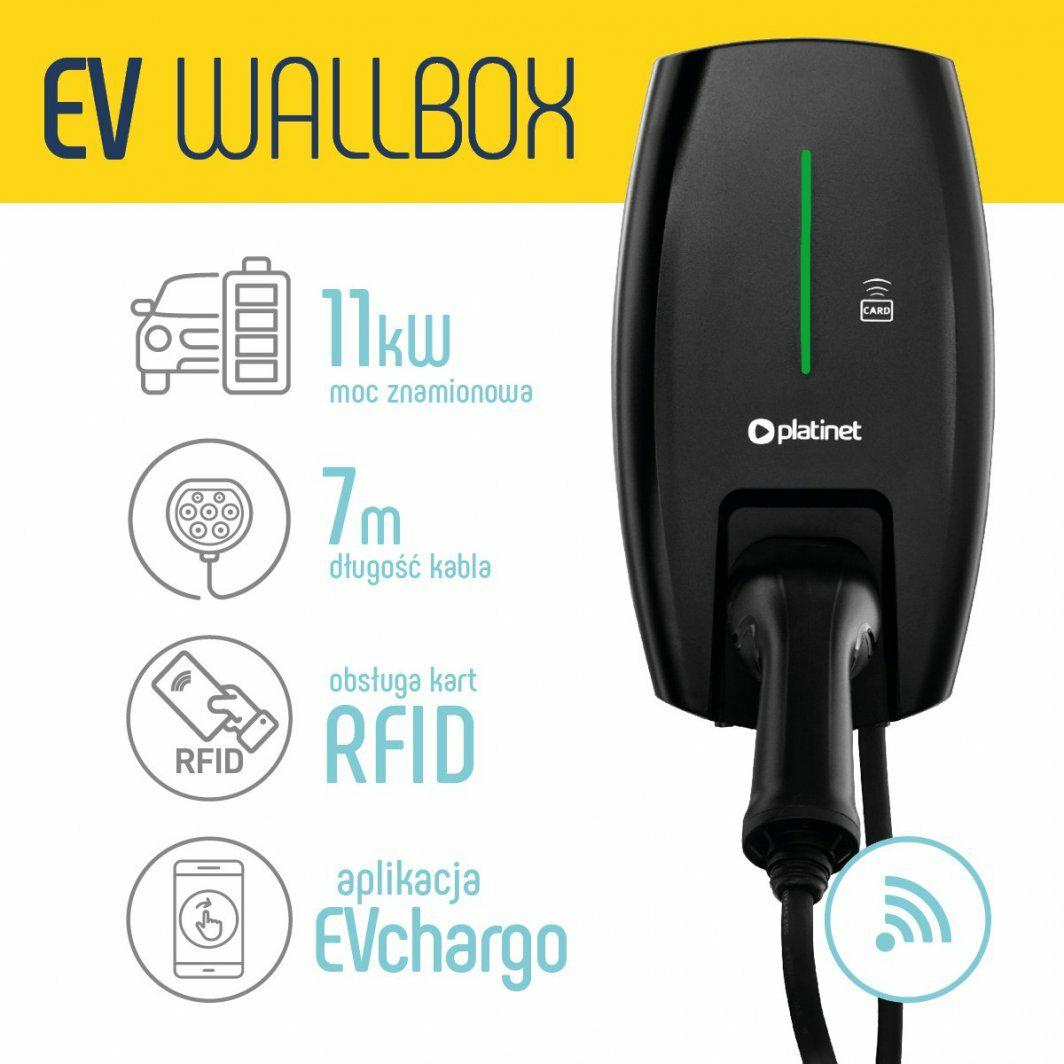 PLATINET WALLBOX Stacja ładowania 45805 TYPE2 11KW PWB11KWS WIFI - Henryx24