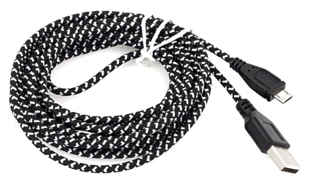 Kabel USB AM/BM5p mikro USB 2,8m KK21E oplot - Henryx24