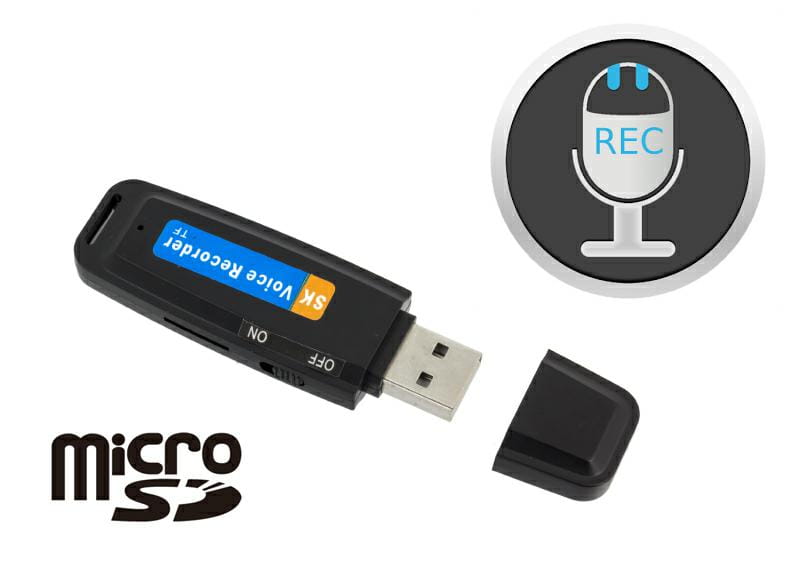 USB Pendrive dyktafon U8 AK288A na micro SD podsłuch - Henryx24
